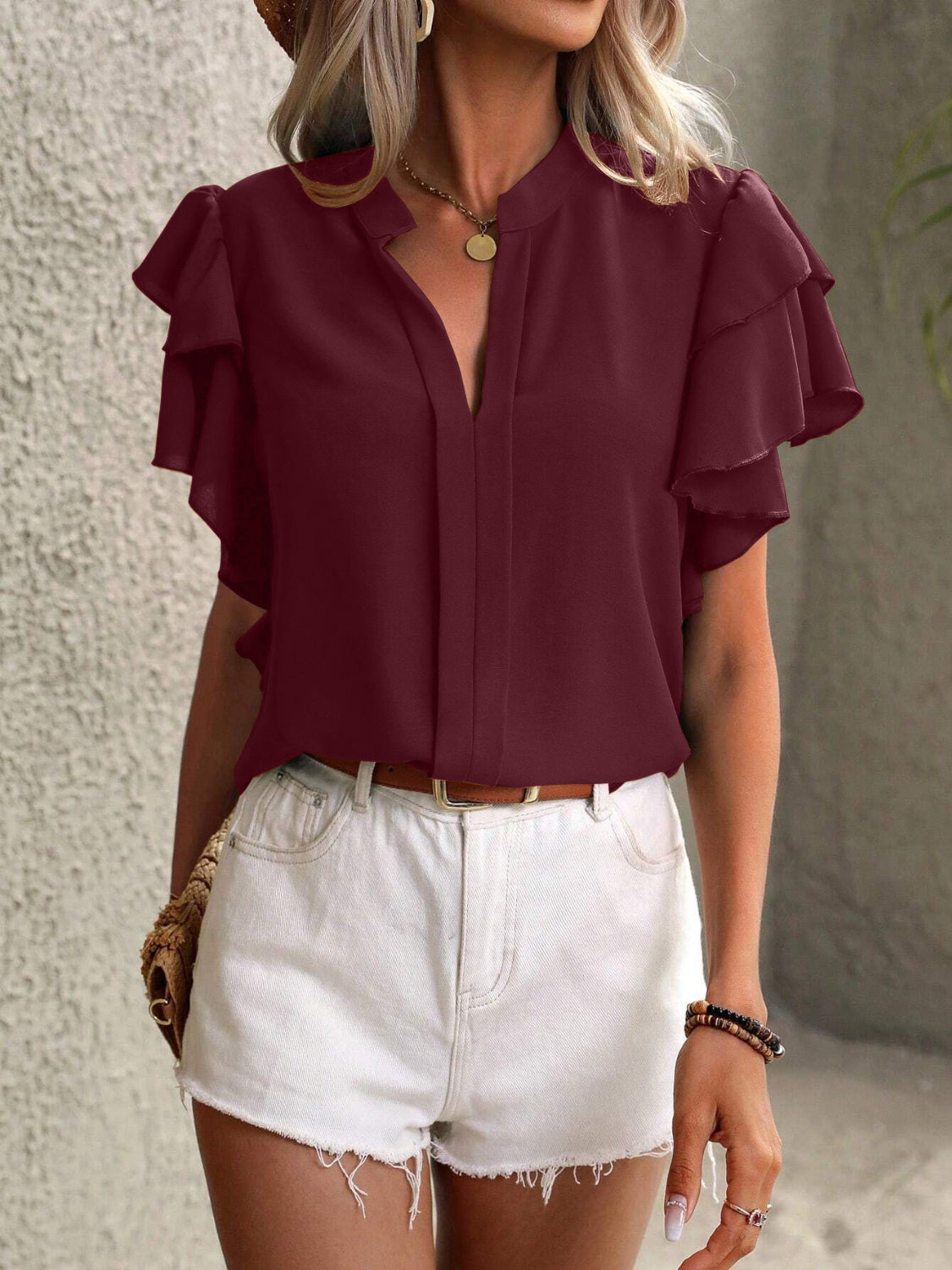 Victoria Ruffle Sleeve Top