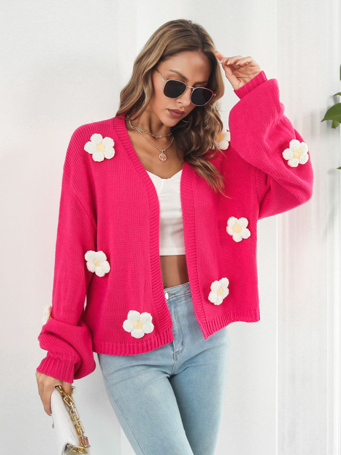 Timeless Daisy Open Front Cardi