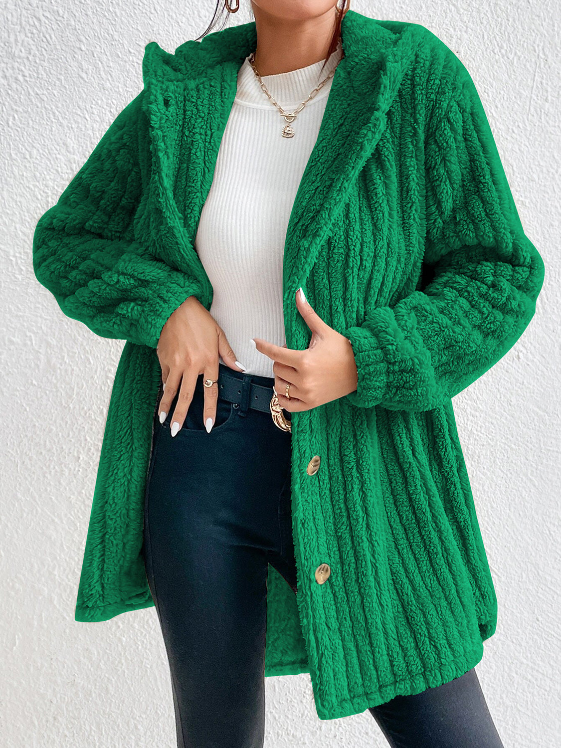Milan Ribbed Plush Coat