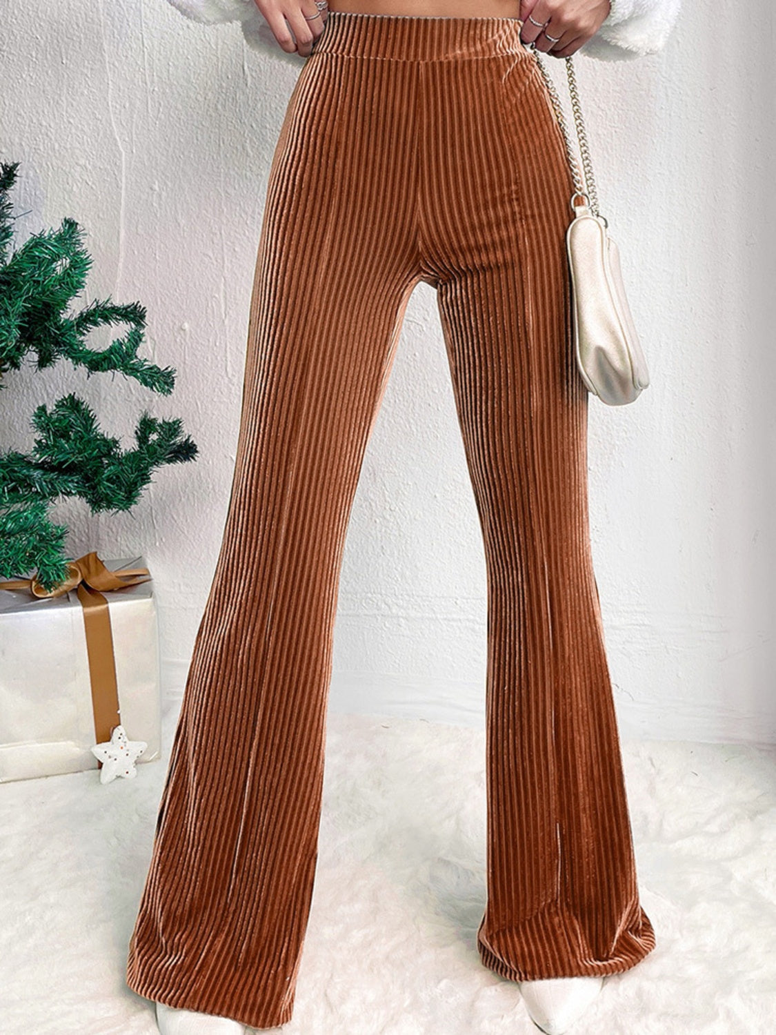 Toasted Toffee Ribbed Bootcut Pants