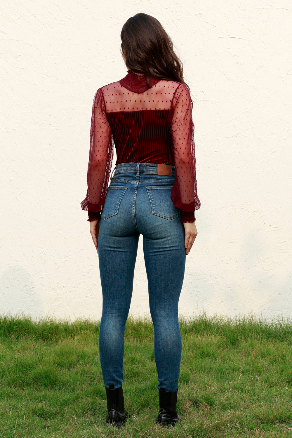 Velvet Whispers Mesh Sleeve Bodysuit