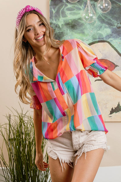 Stacey Color Block Blouse