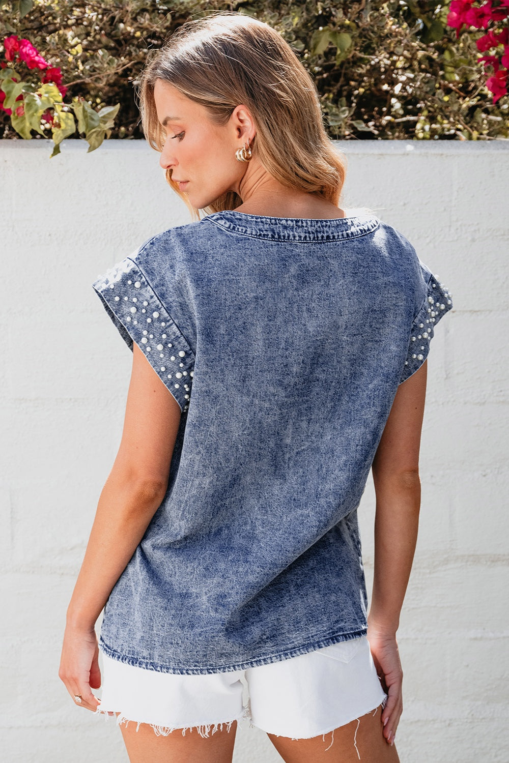 Pearly Blues Denim Top