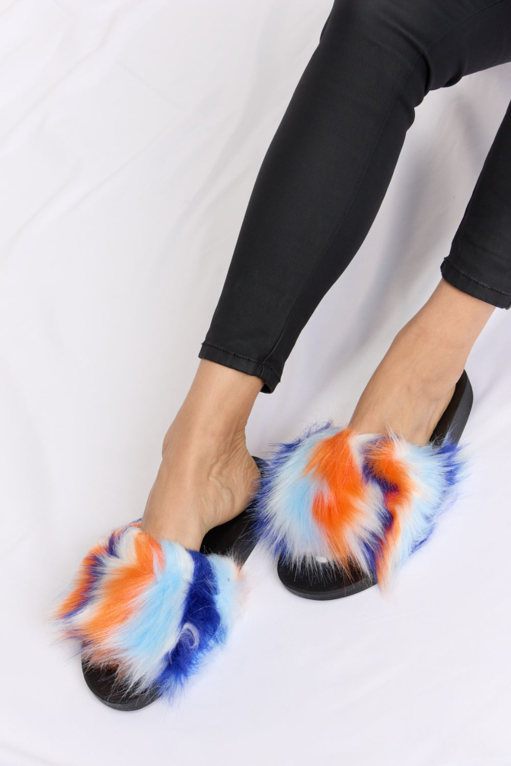 Vida Furry Open-Toe Sandals
