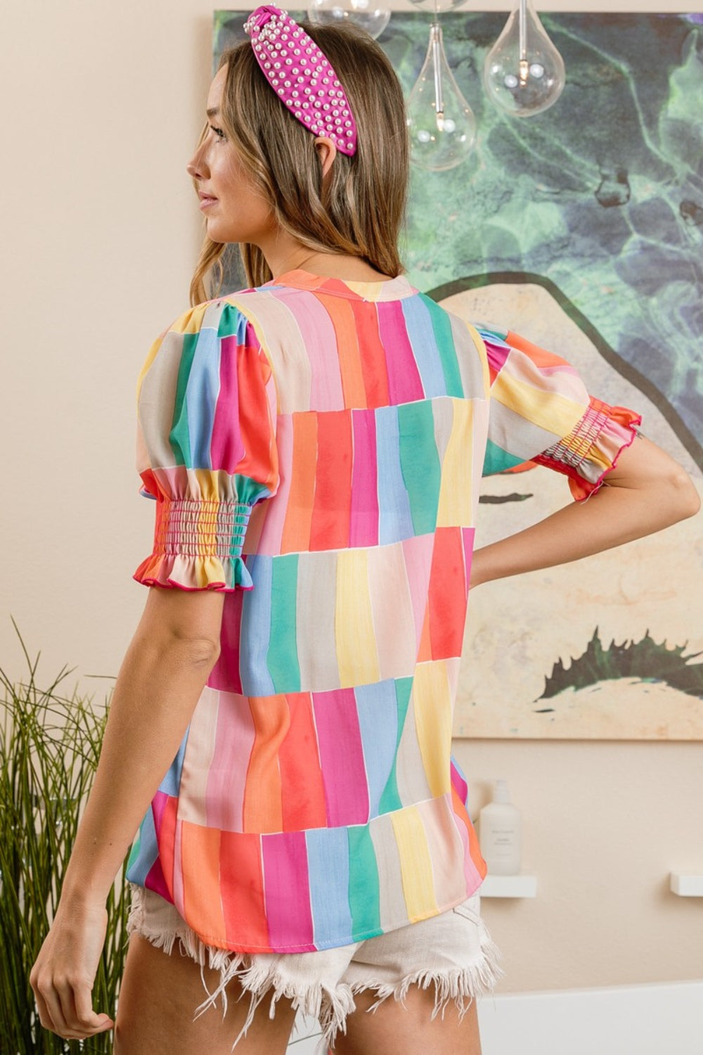 Stacey Color Block Blouse