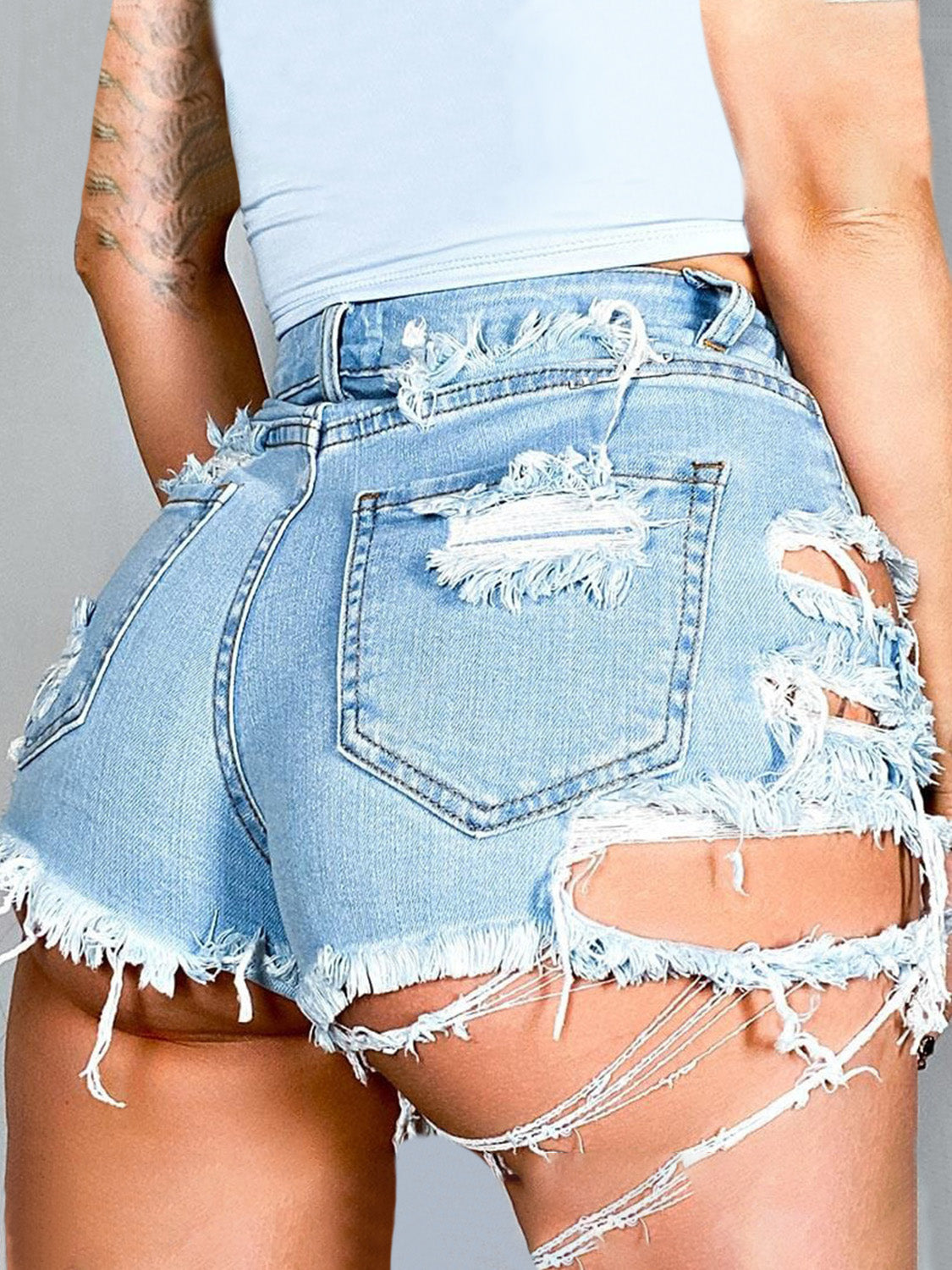 Raw Rebellion Distressed Denim Shorts