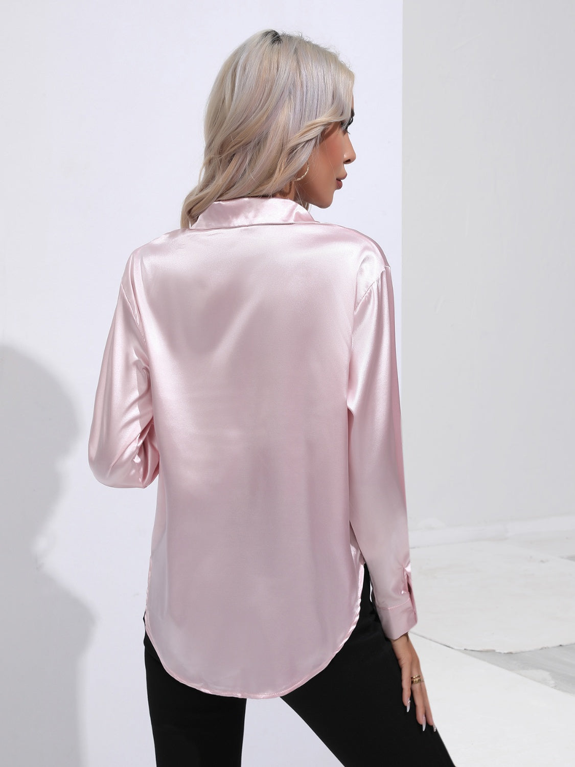 Satin Sensation Buttoned Blouse