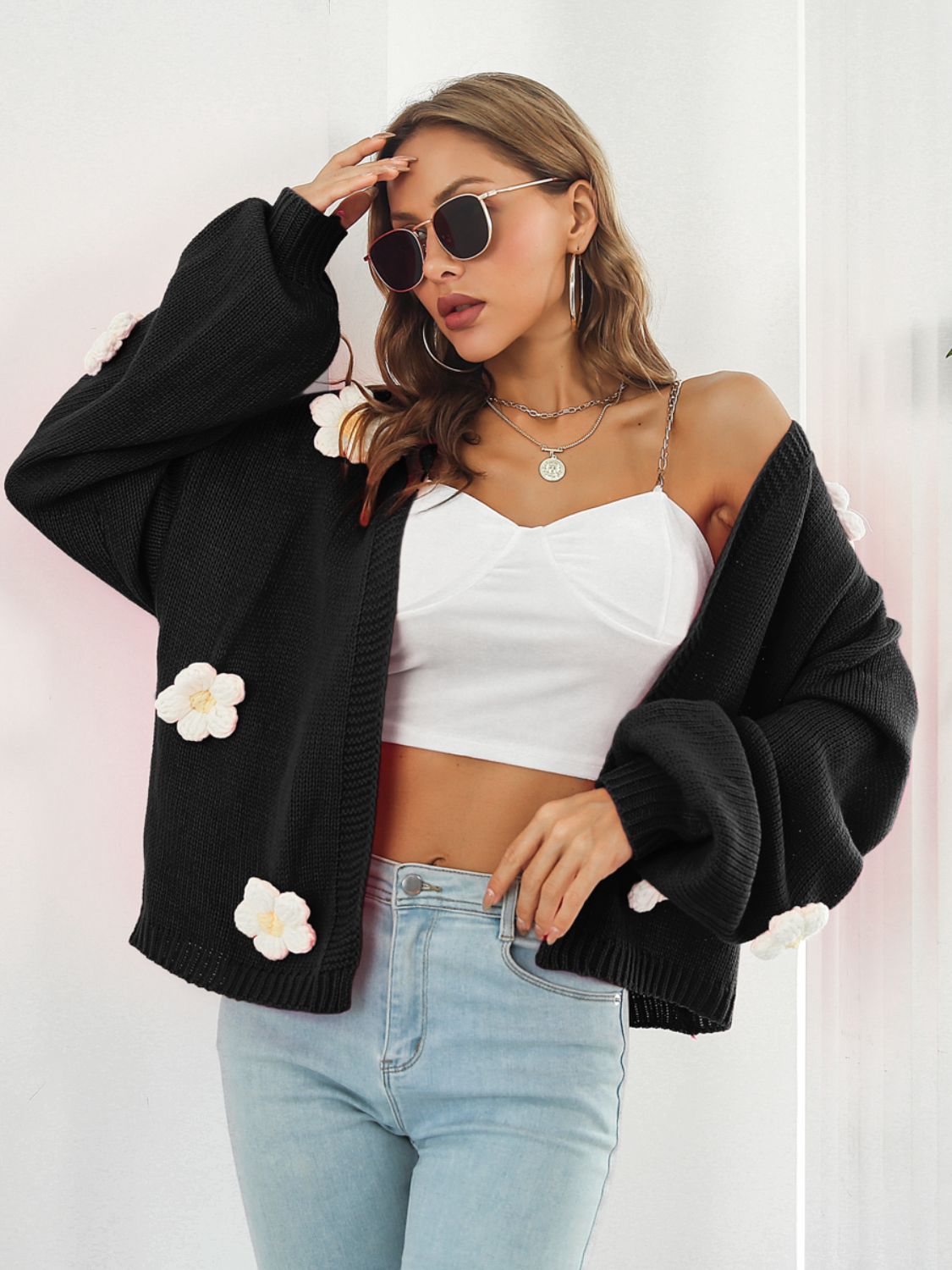 Timeless Daisy Open Front Cardi