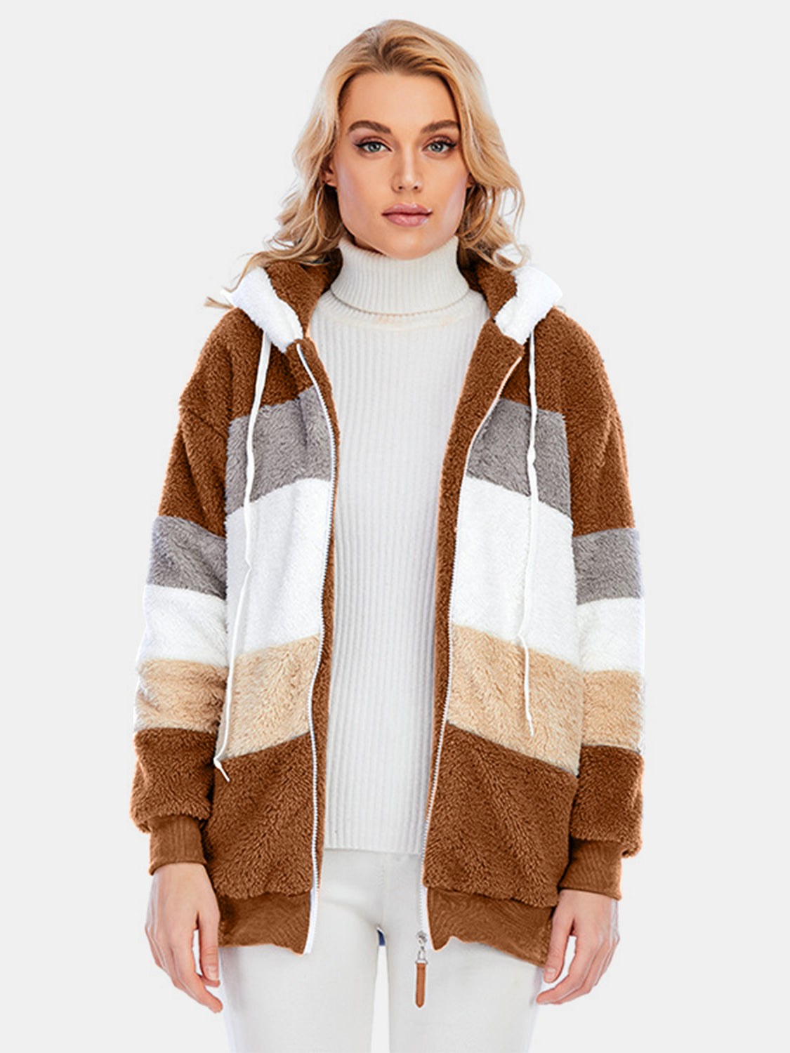 Everleigh Color Block Sherpa Hoodie