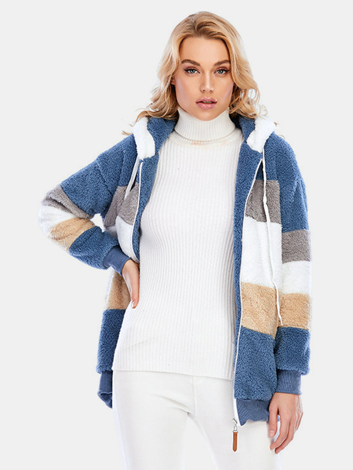 Everleigh Color Block Sherpa Hoodie