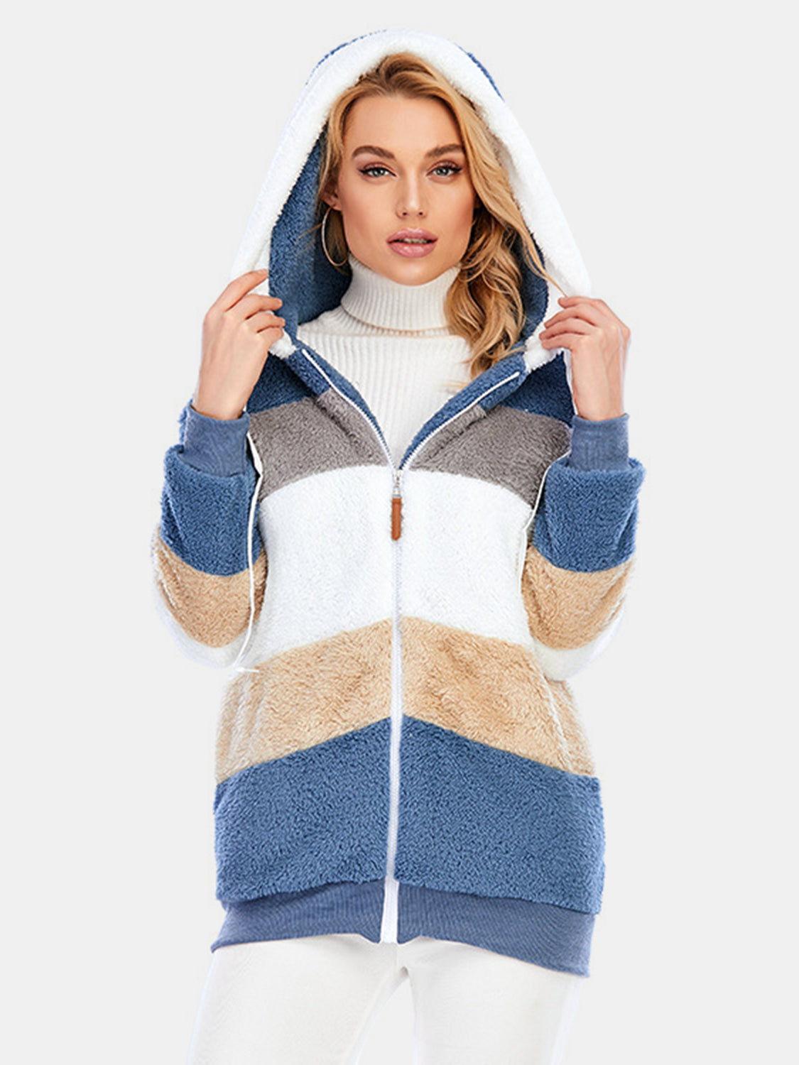 Everleigh Color Block Sherpa Hoodie