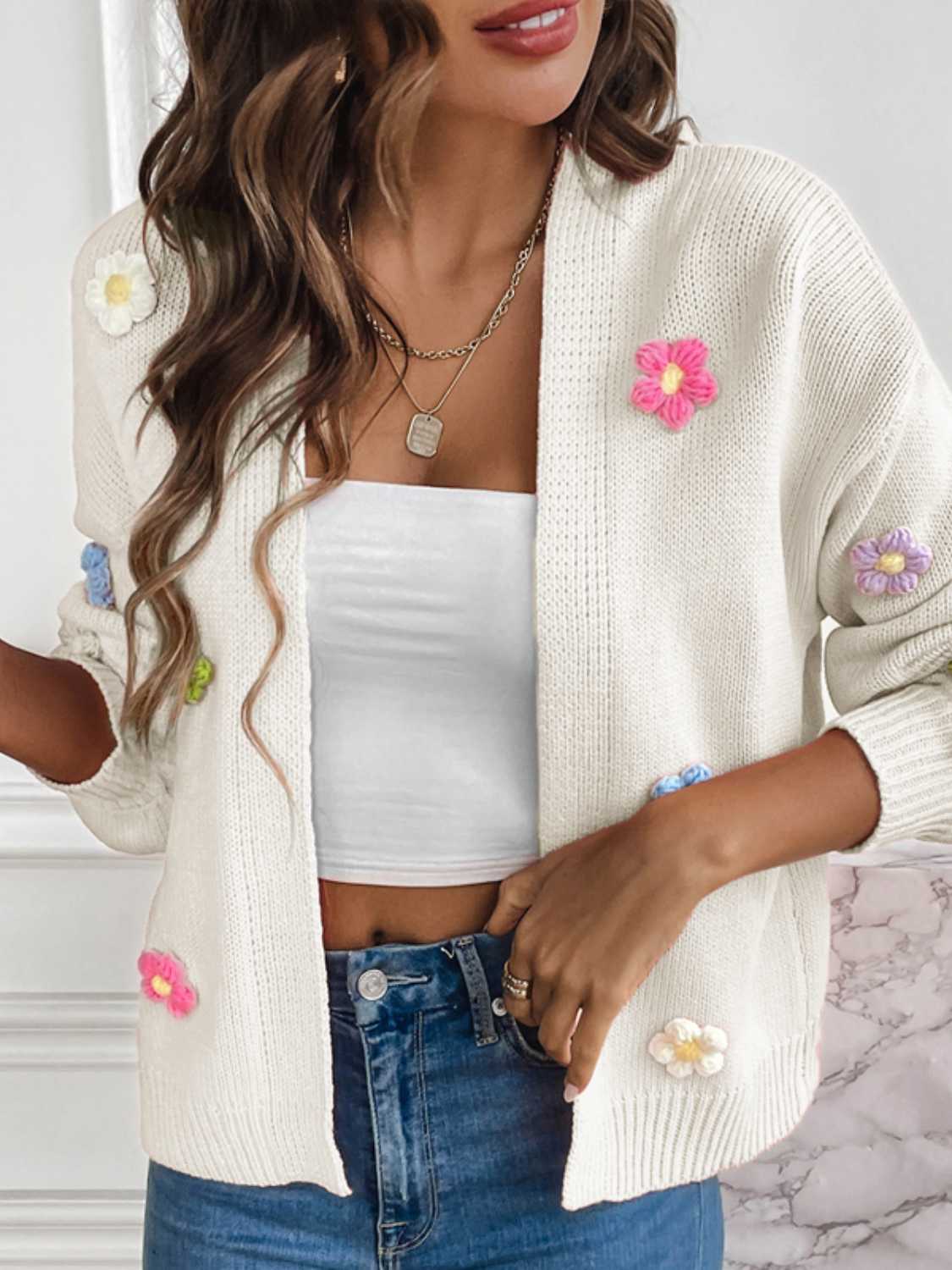 Wildflower Whisper Open Front Cardigan