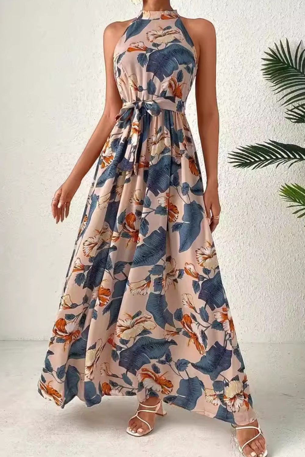 Garden Kiss Halter Maxi Dress