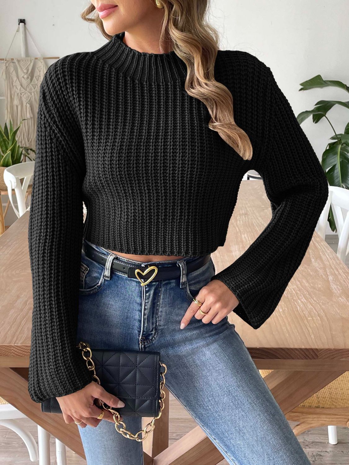 Frosted Grace Mock Neck Sweater