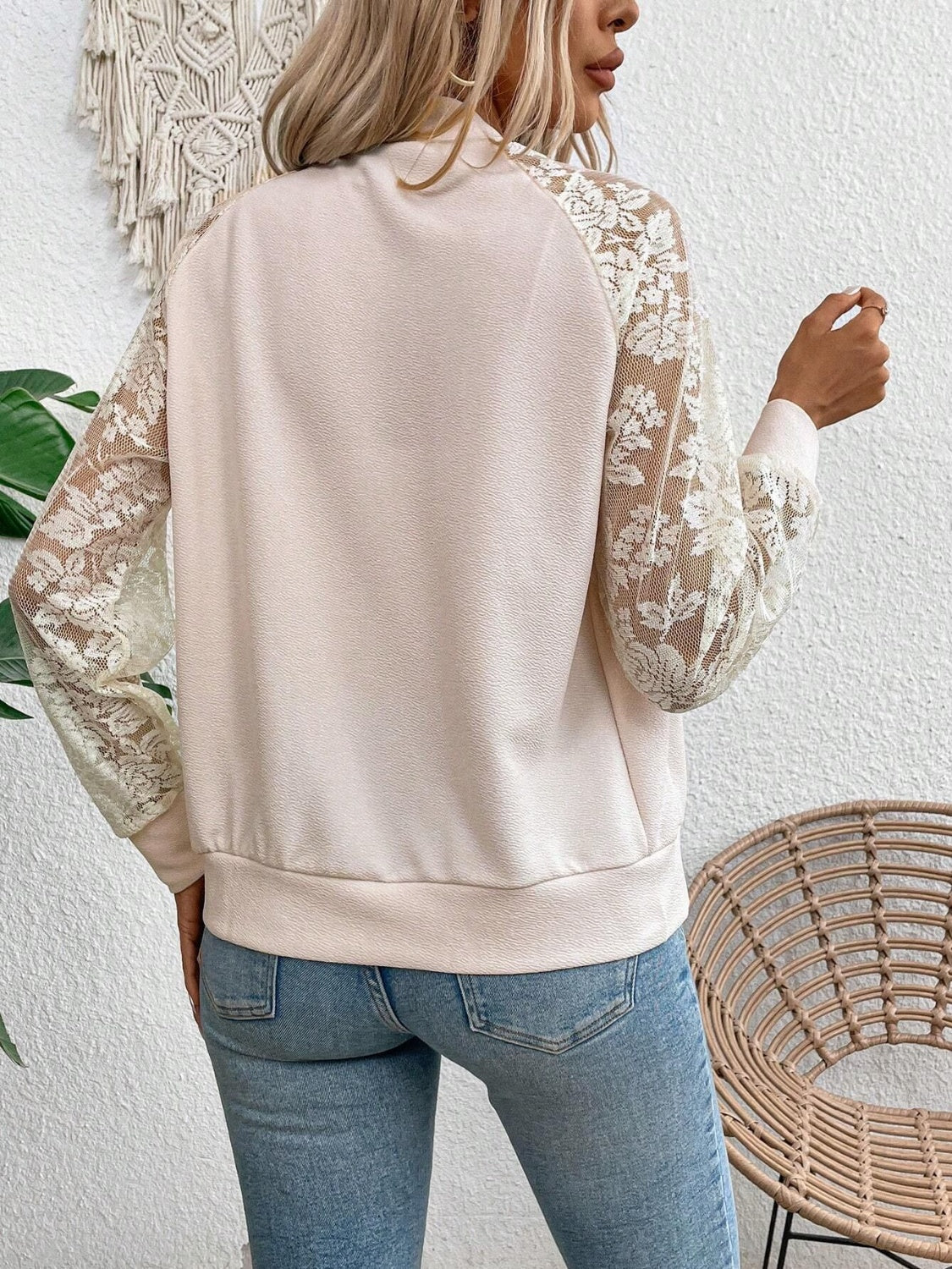 Soft Edge Lace Bomber Jacket