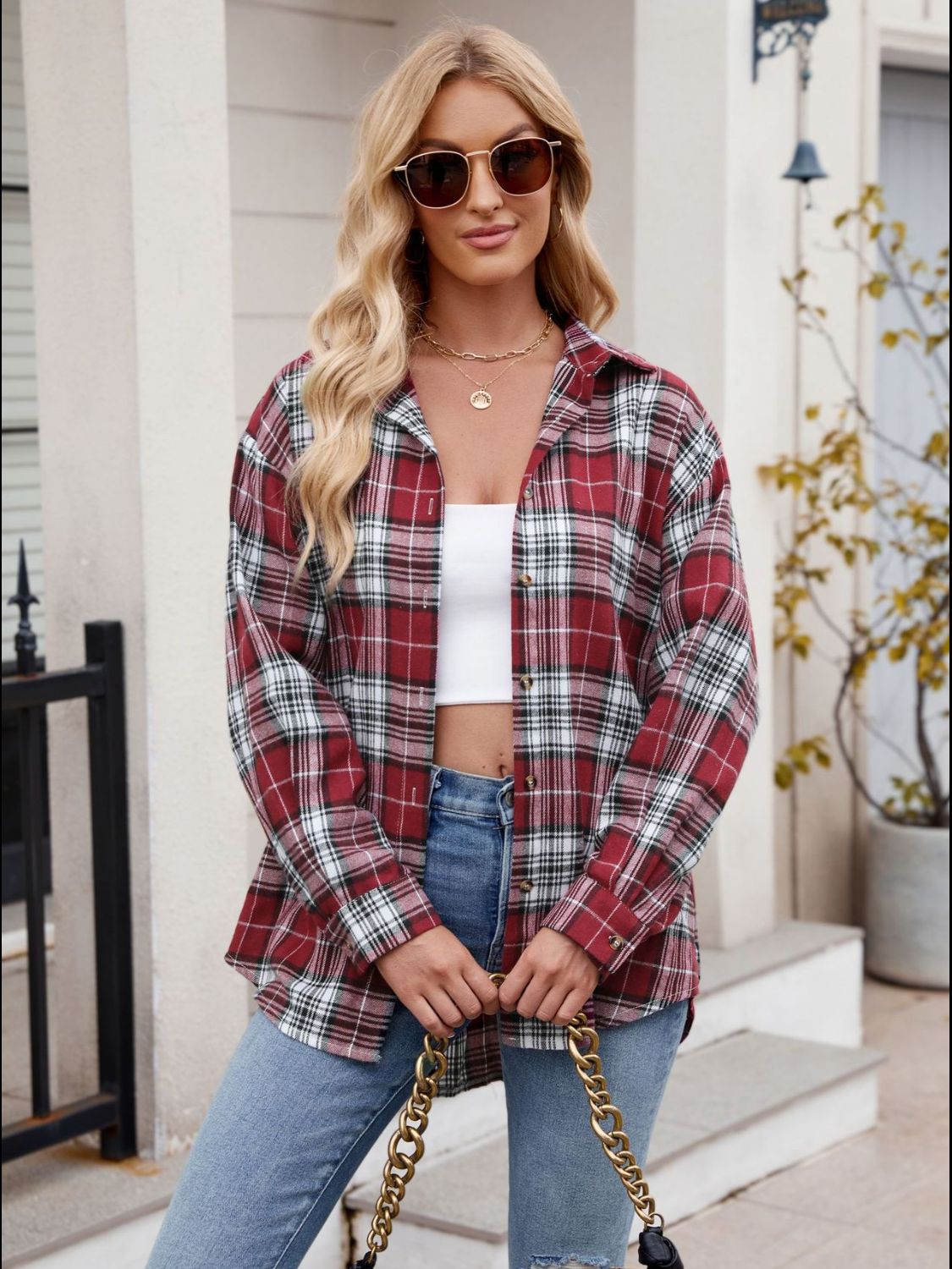 Clara Rustic Plaid Essential Top