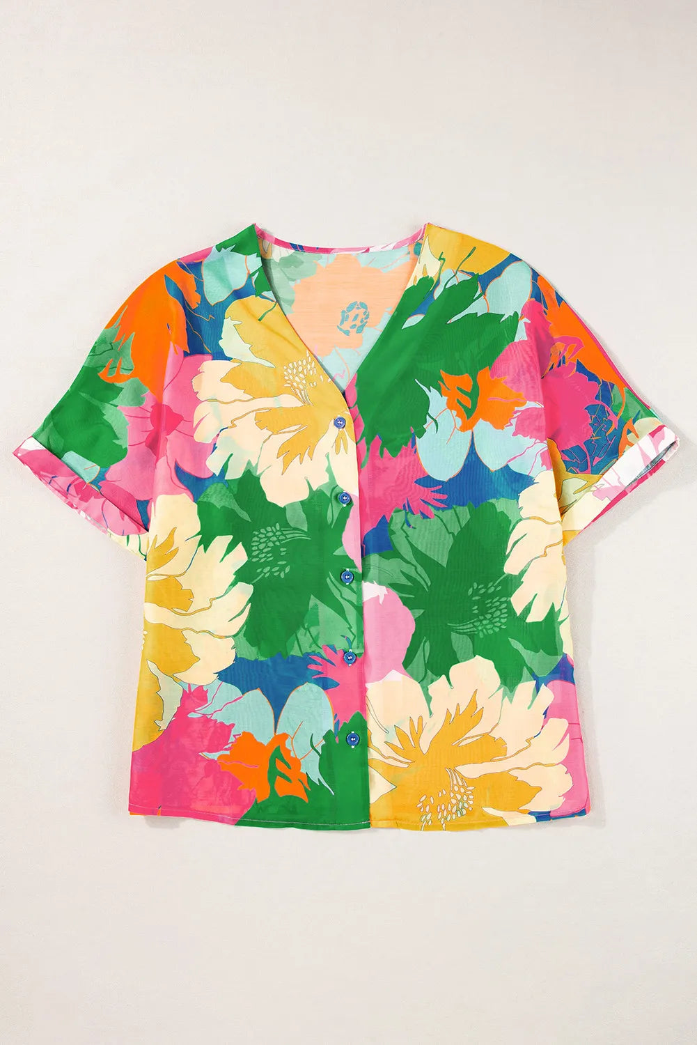 Bright Blooms Button-Up Top