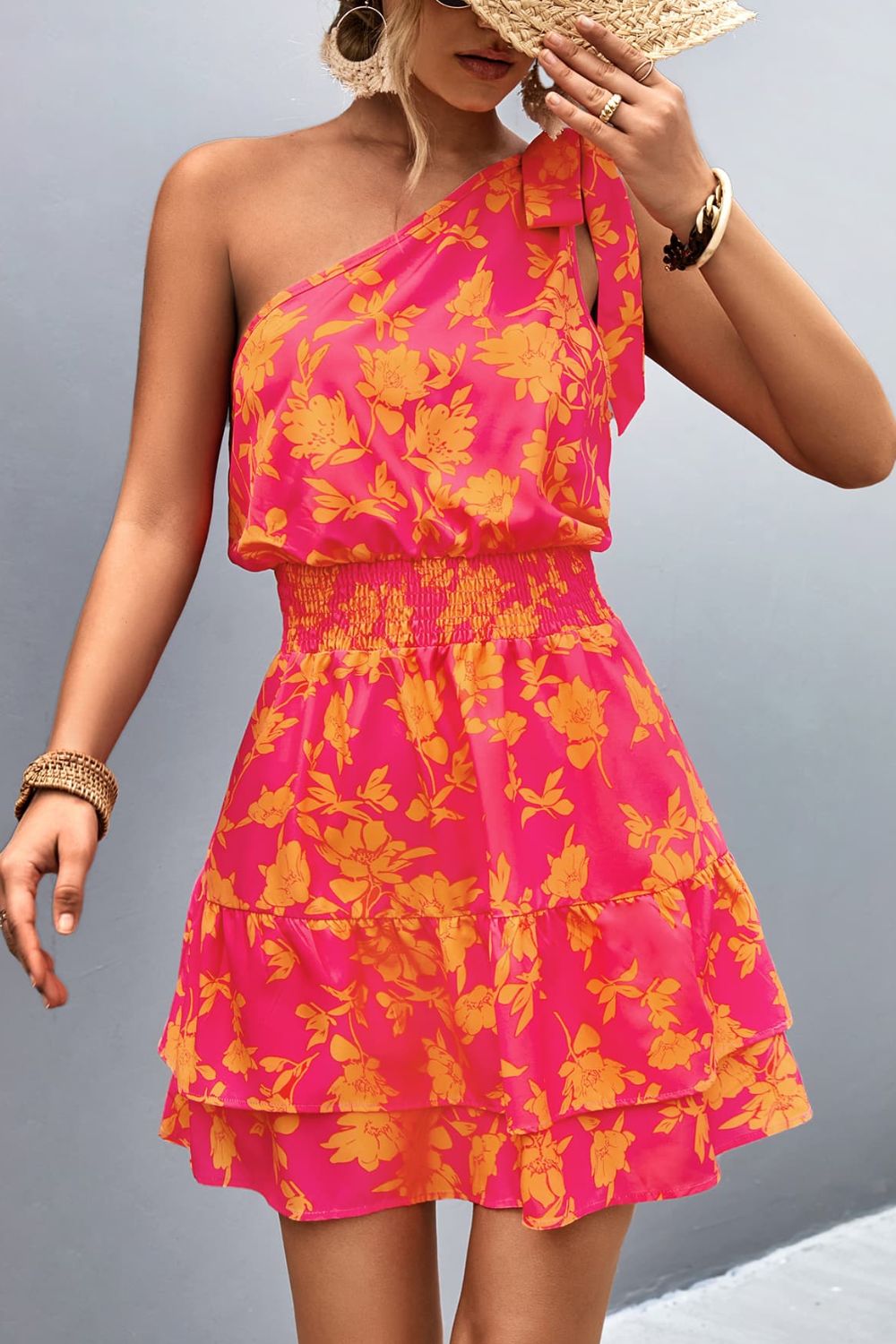 Garden Stroll Single Shoulder Dress