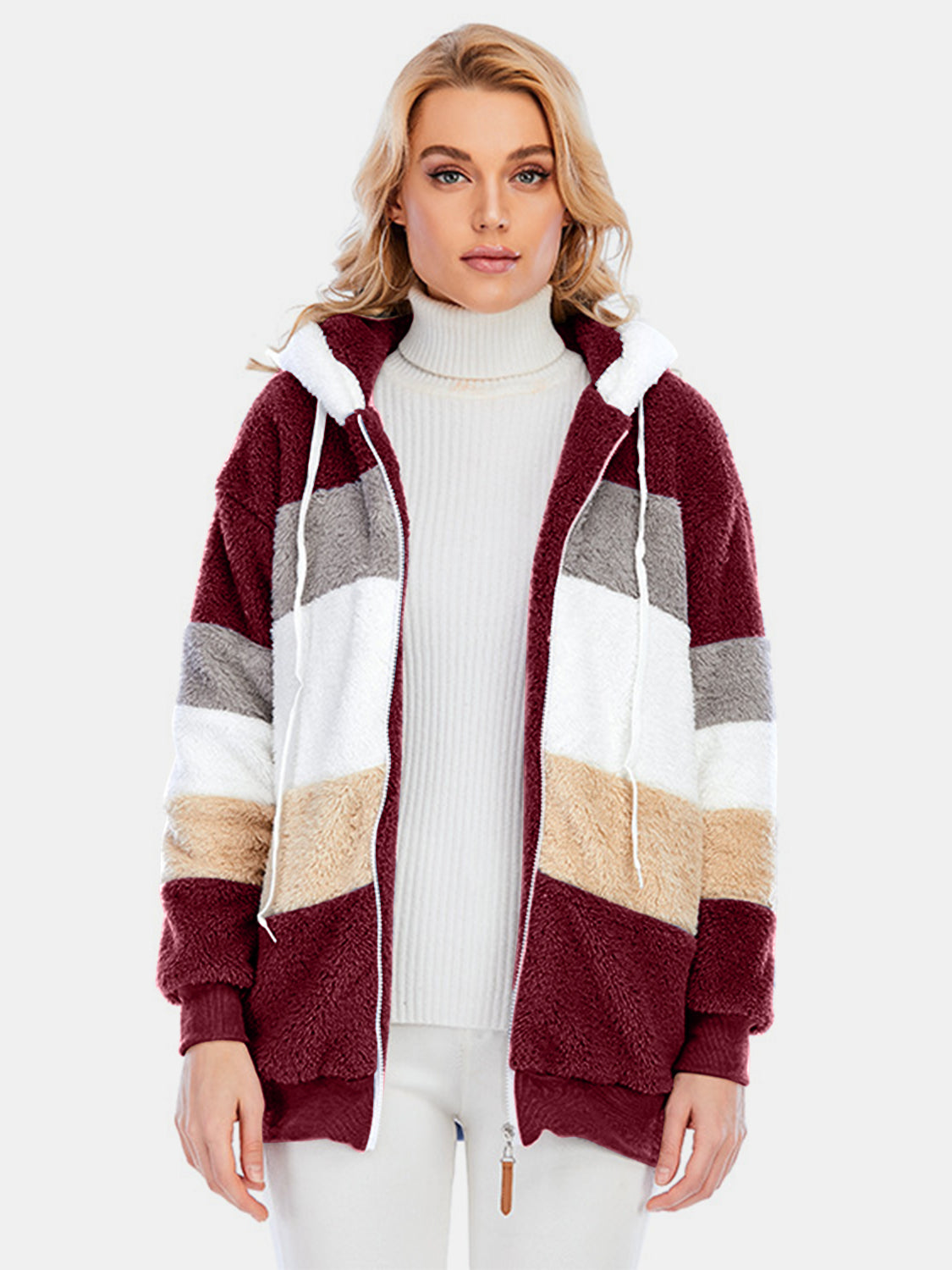 Everleigh Color Block Sherpa Hoodie
