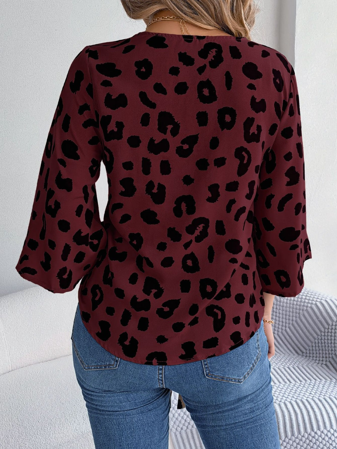 Panthera Charm V-Neck Blouse