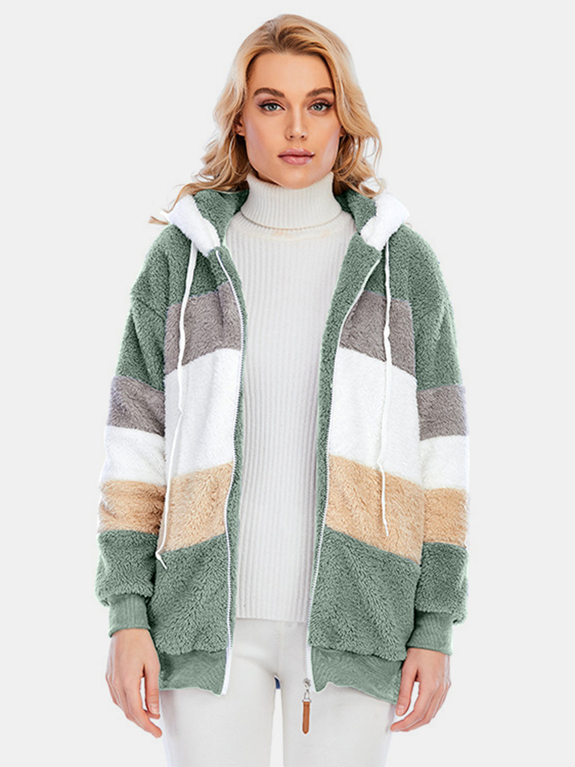 Everleigh Color Block Sherpa Hoodie