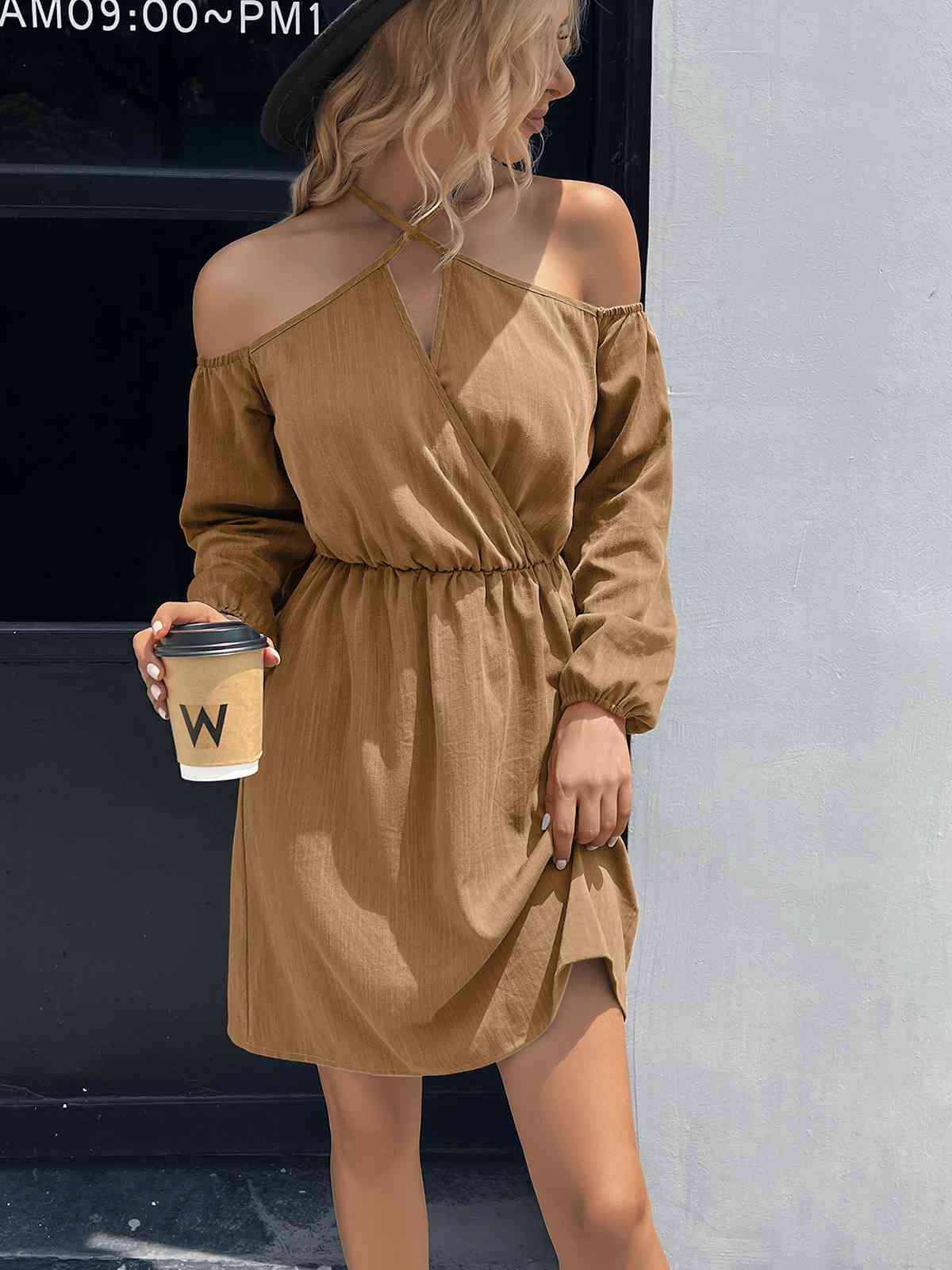 Halle Cold-Shoulder Mini Dress