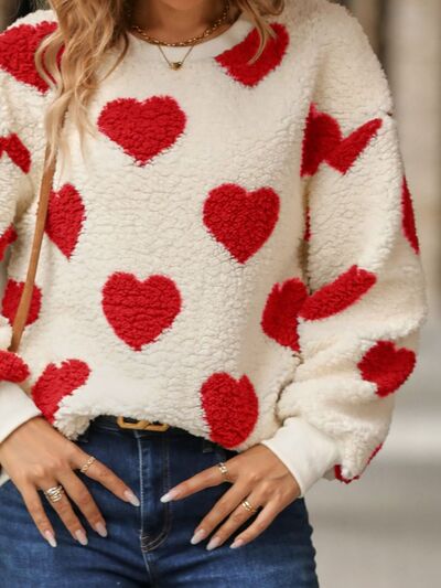 Fuzzy Affection Heart Sweatshirt