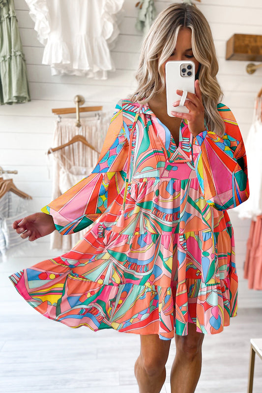 Enchanting Rainbow Breeze Tiered Dress