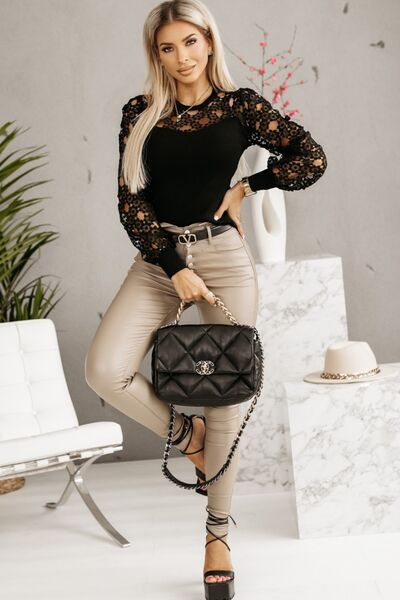 Garden Gala Lace-Trimmed Blouse