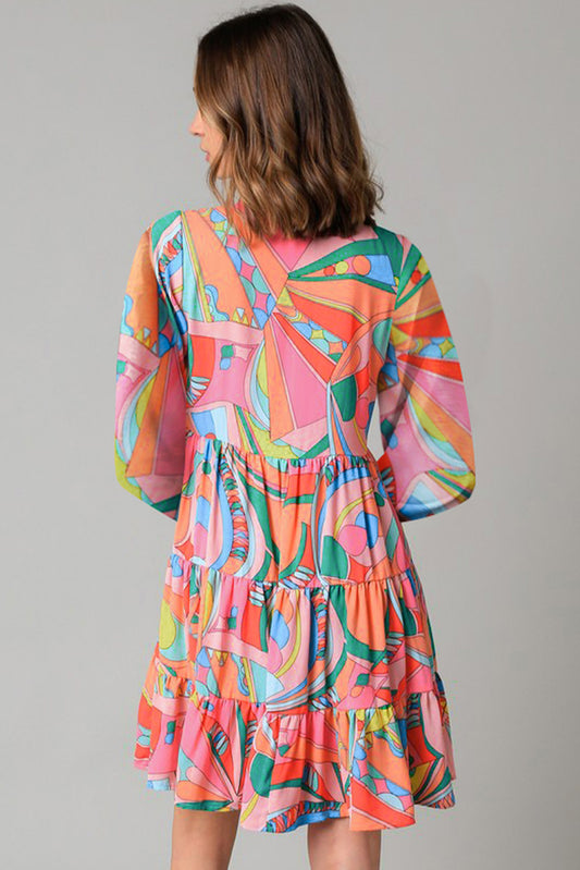 Enchanting Rainbow Breeze Tiered Dress