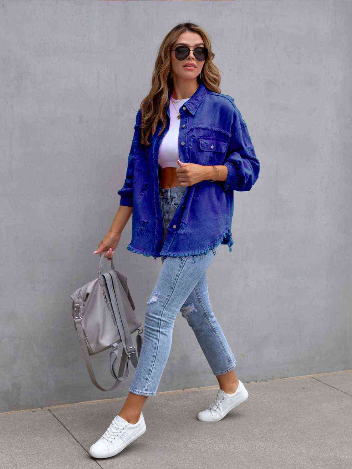 Rugged Vogue Distressed Denim Jacket