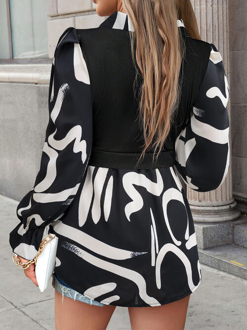 Sharp Shadows Long Sleeve Blouse
