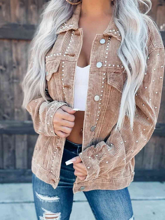 Studded Allure Collar Charm Jacket