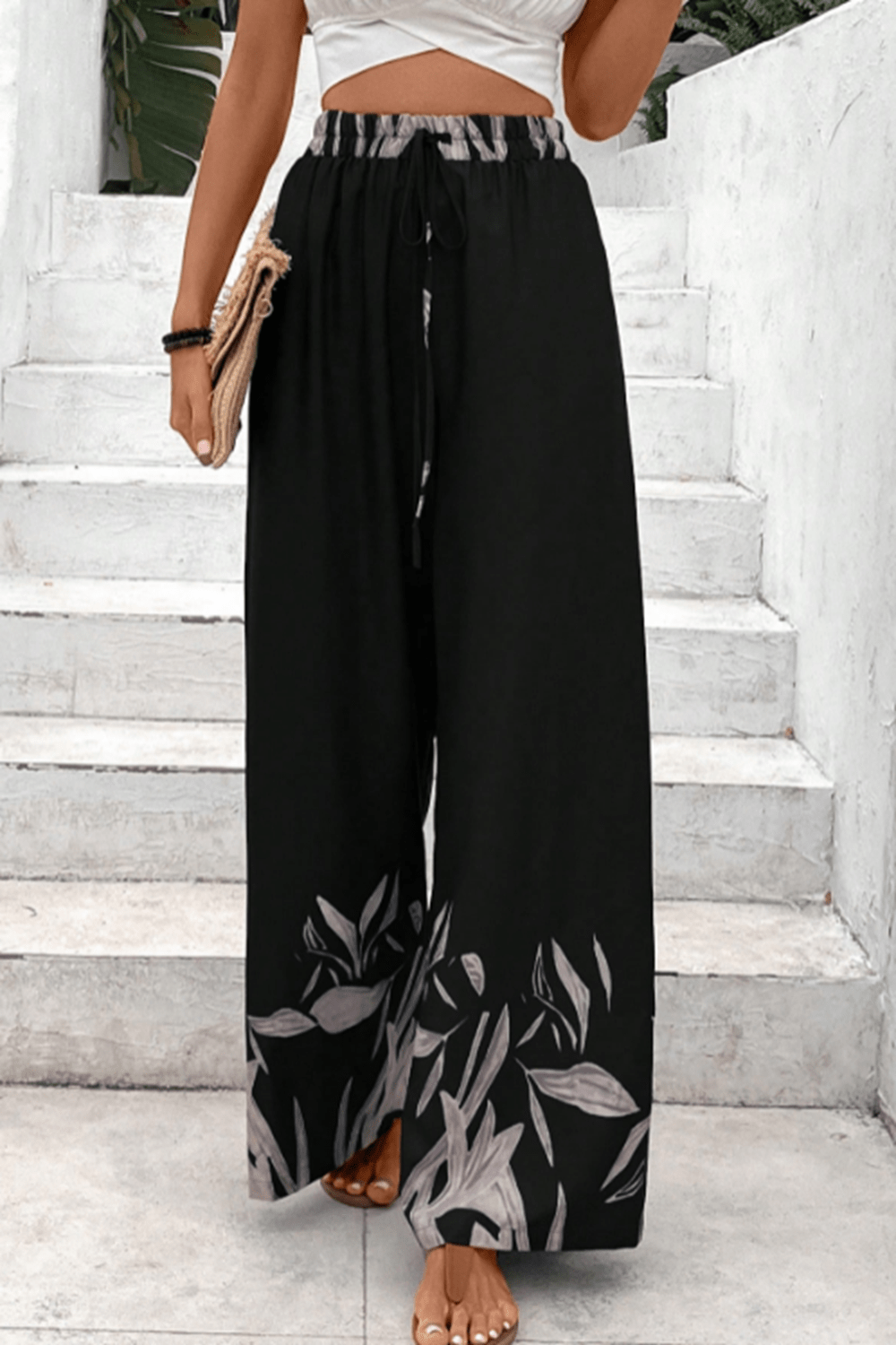 Drawstring High Waist Pants