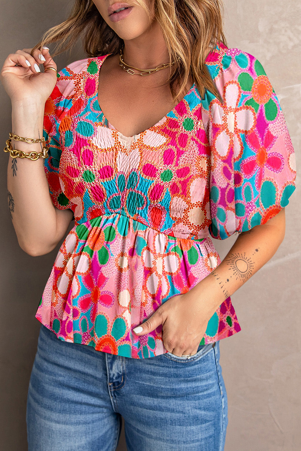 Floral Babydoll Blouse