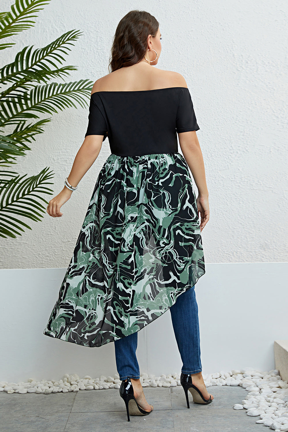 Sleek Asymmetry Curvy Dress