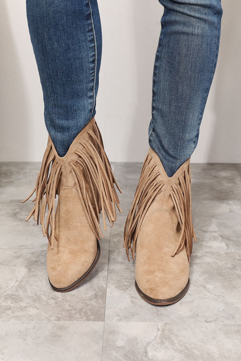 Western Fusion Fringe Ankle Boots