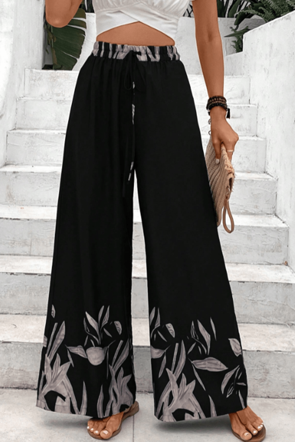 Drawstring High Waist Pants