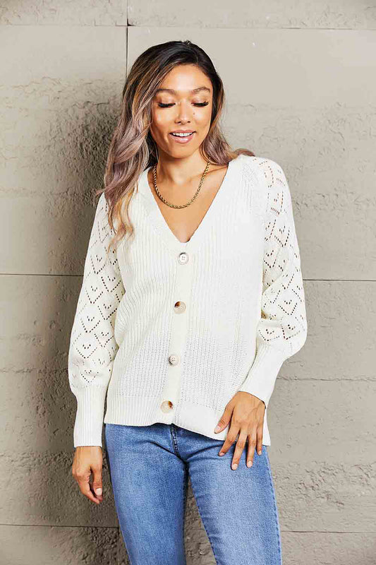 Charli Rib-Knit Raglan Cardigan