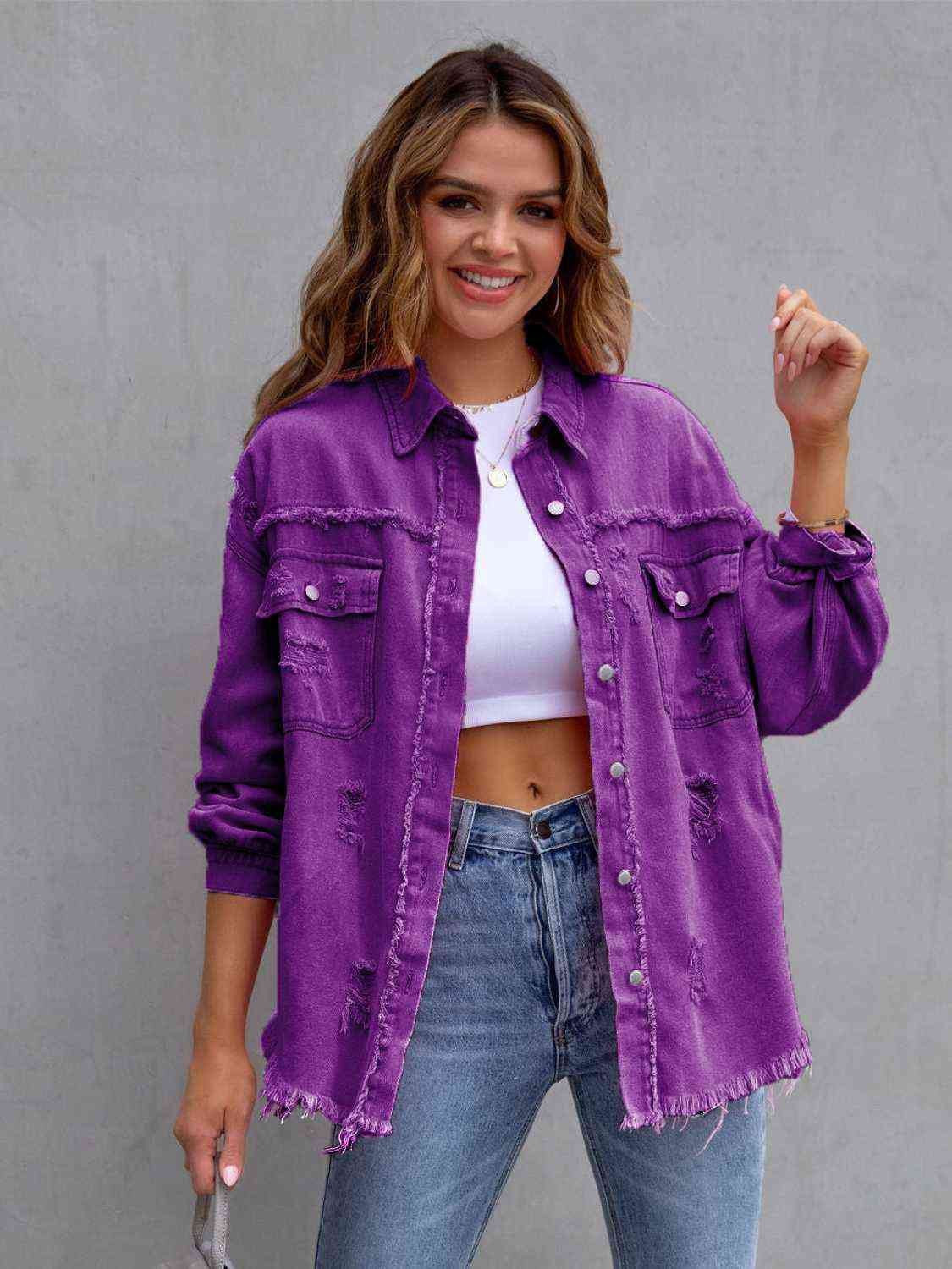 Rugged Vogue Distressed Denim Jacket