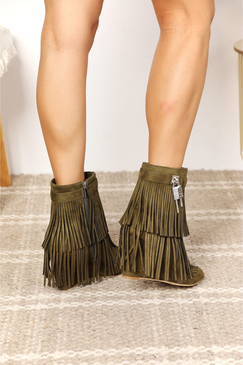 Swaying Suede Tassel Booties
