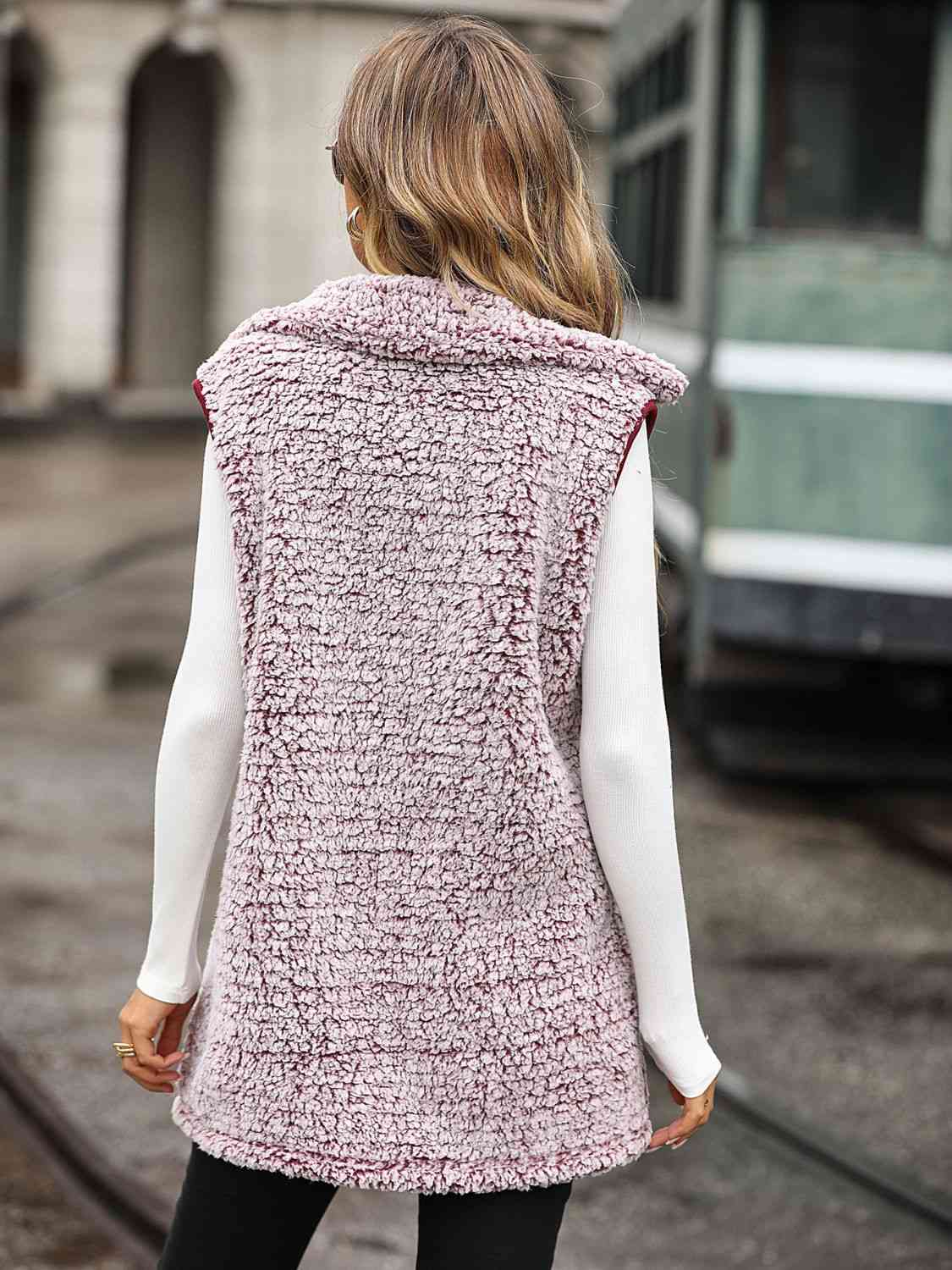 Arctic Allure Button-Down Sherpa Vest