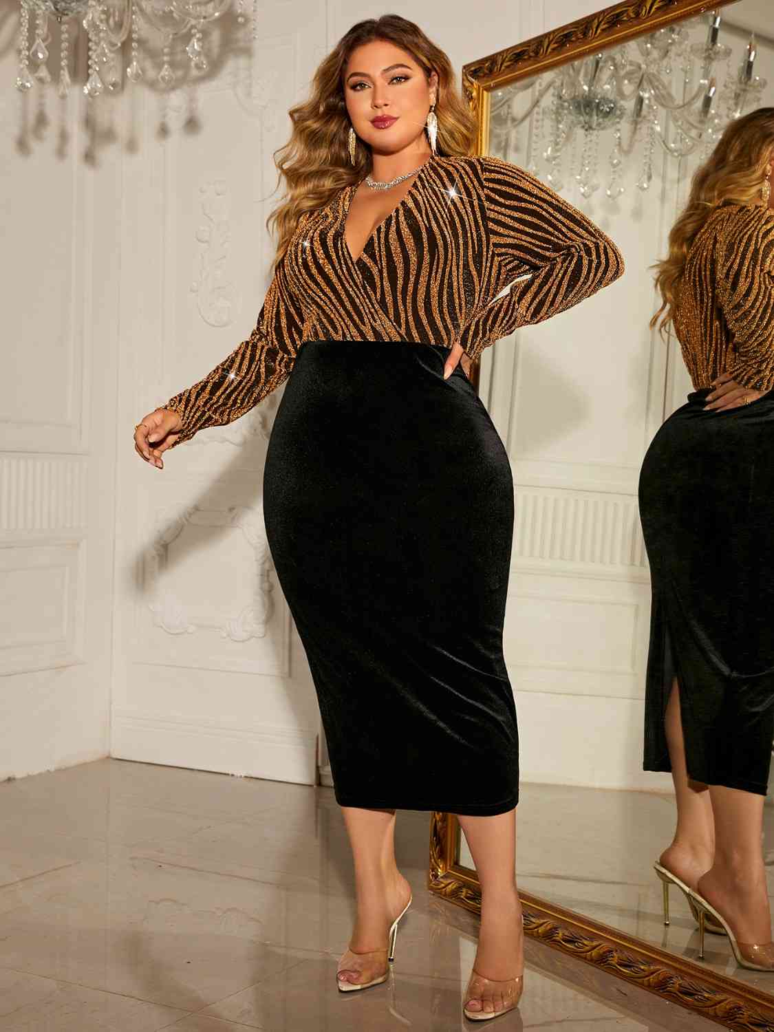 Plus Size Luxe Velvet Affair Surplice Dress