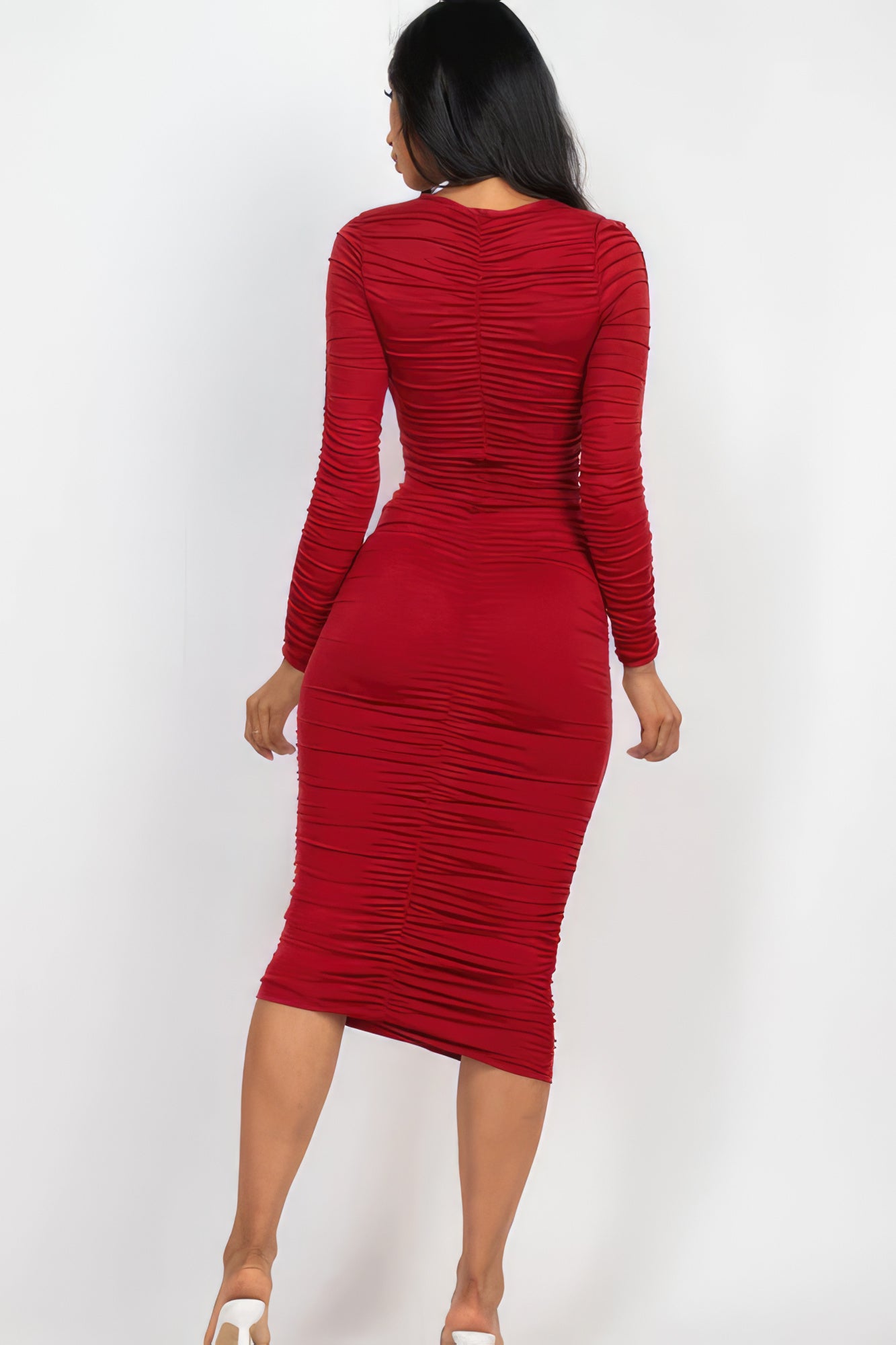 Radiant Ruching Midi Dress