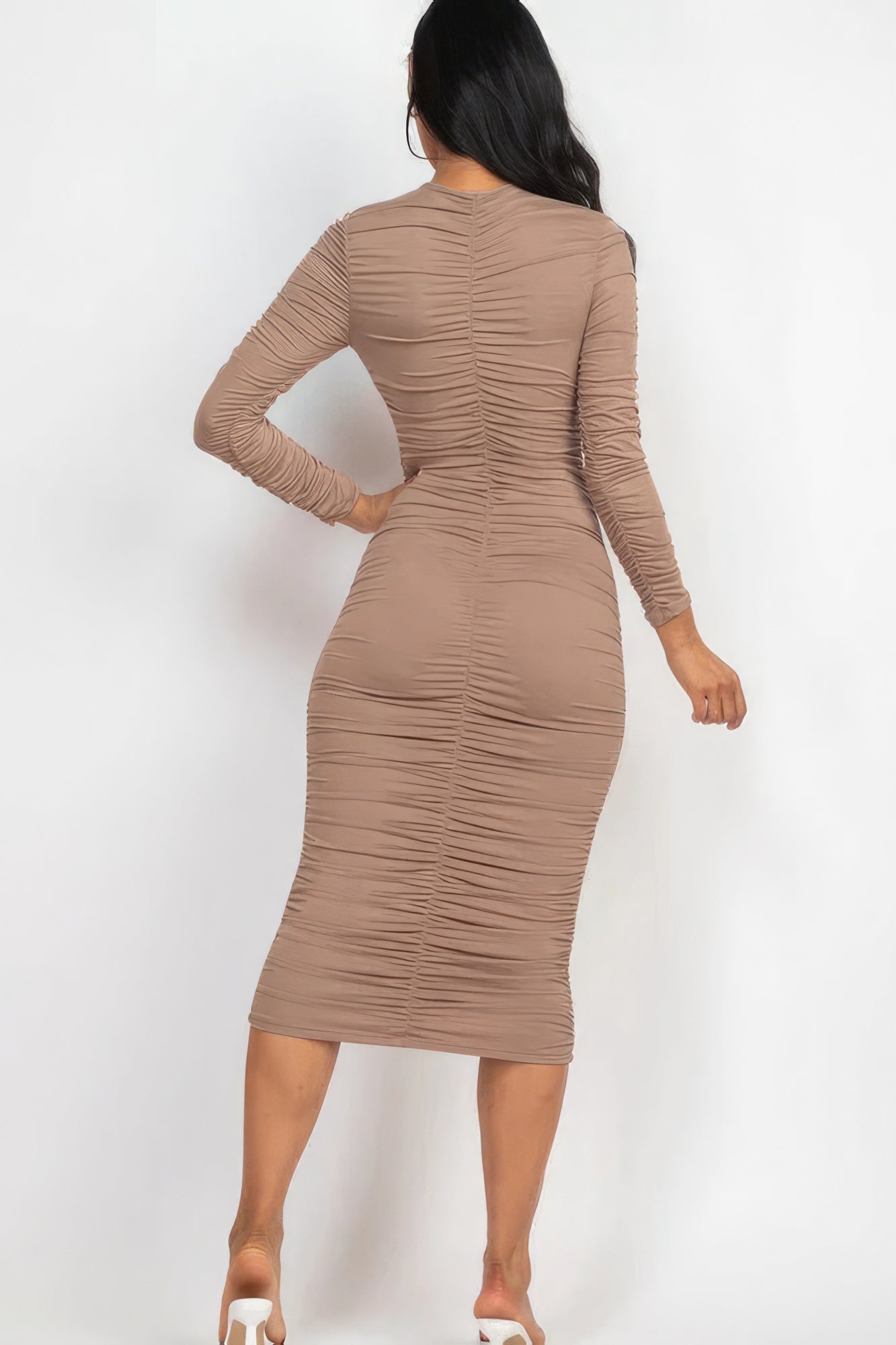 Radiant Ruching Midi Dress