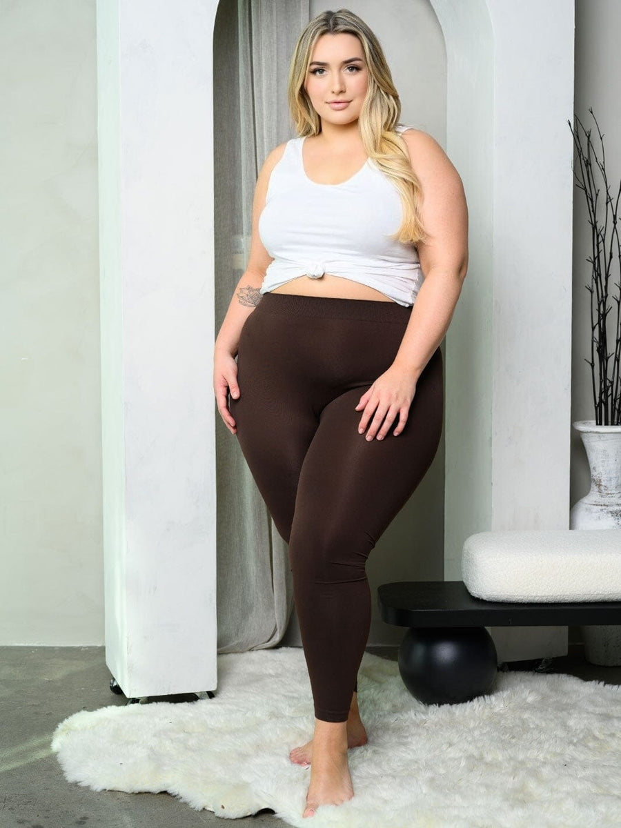 Curvy Seamless Leggings - Brown