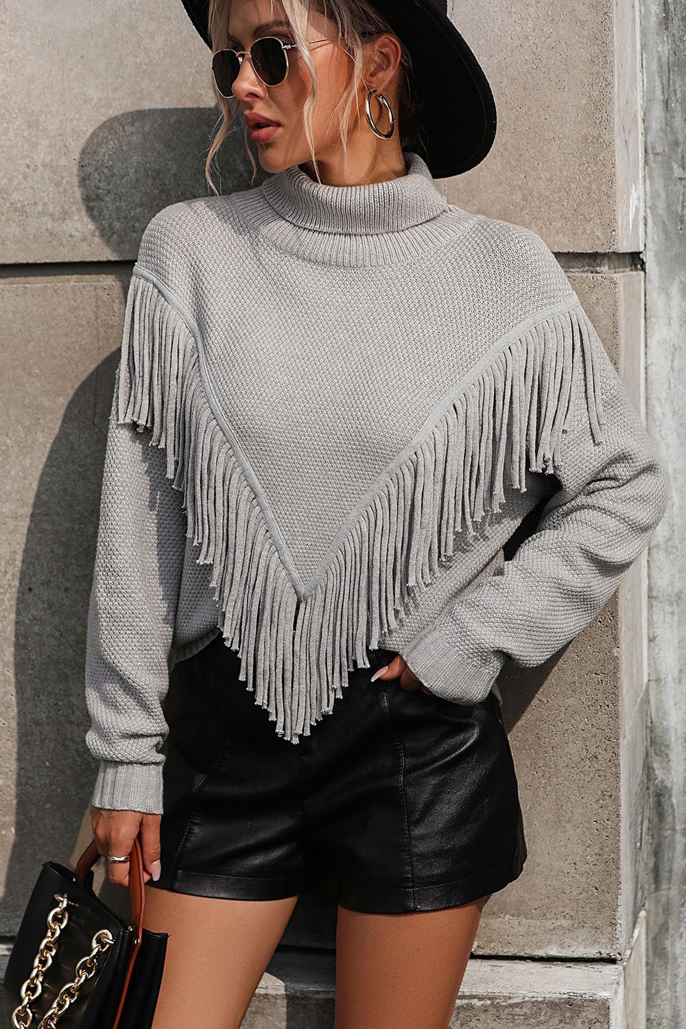 Esme Fringe Turtleneck Sweater