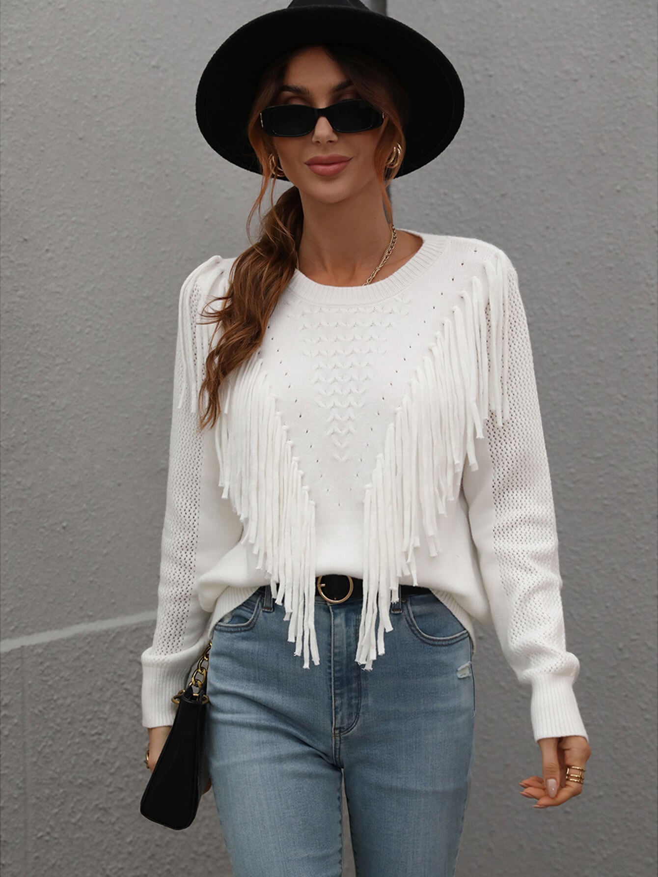 Effortless Fringe Accent Sweater