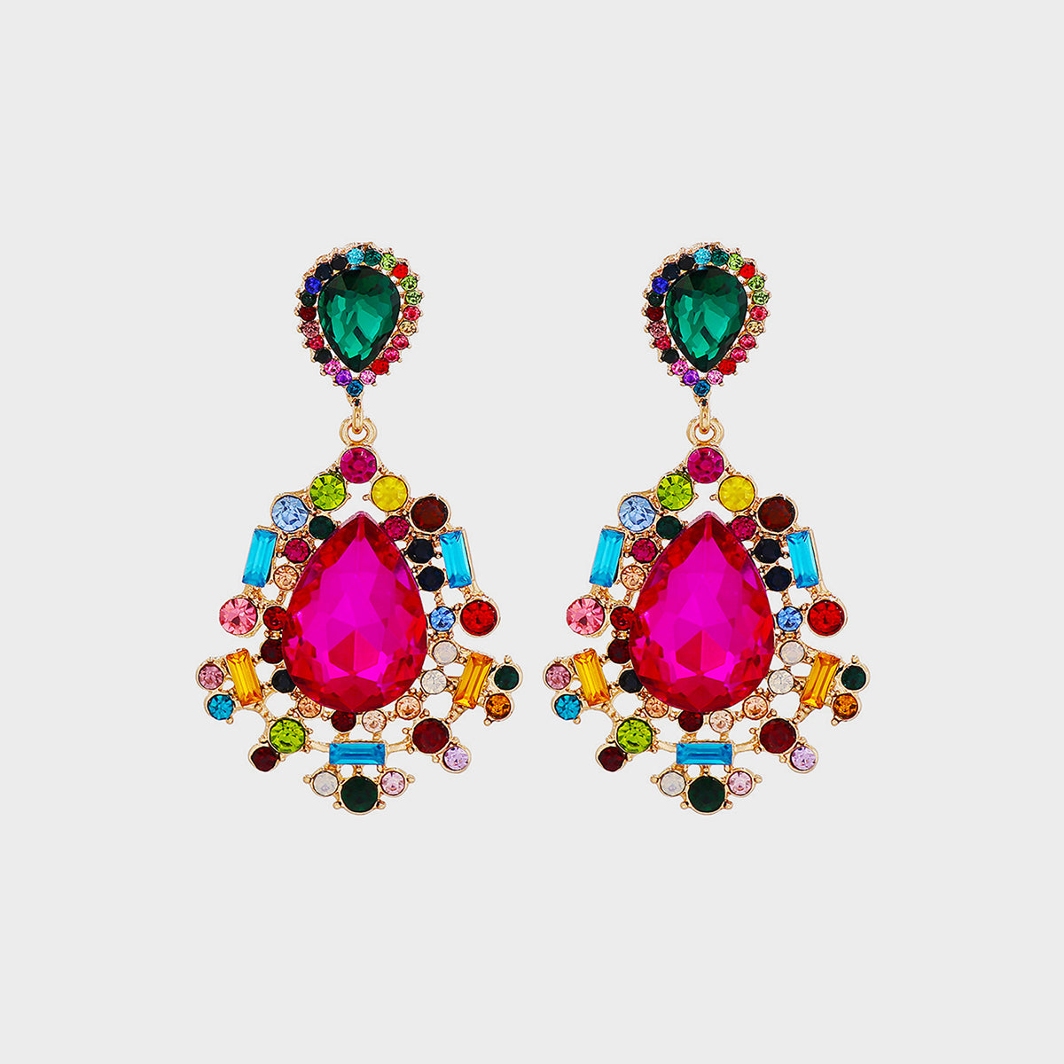 Vibrant Jewel Drop Earrings