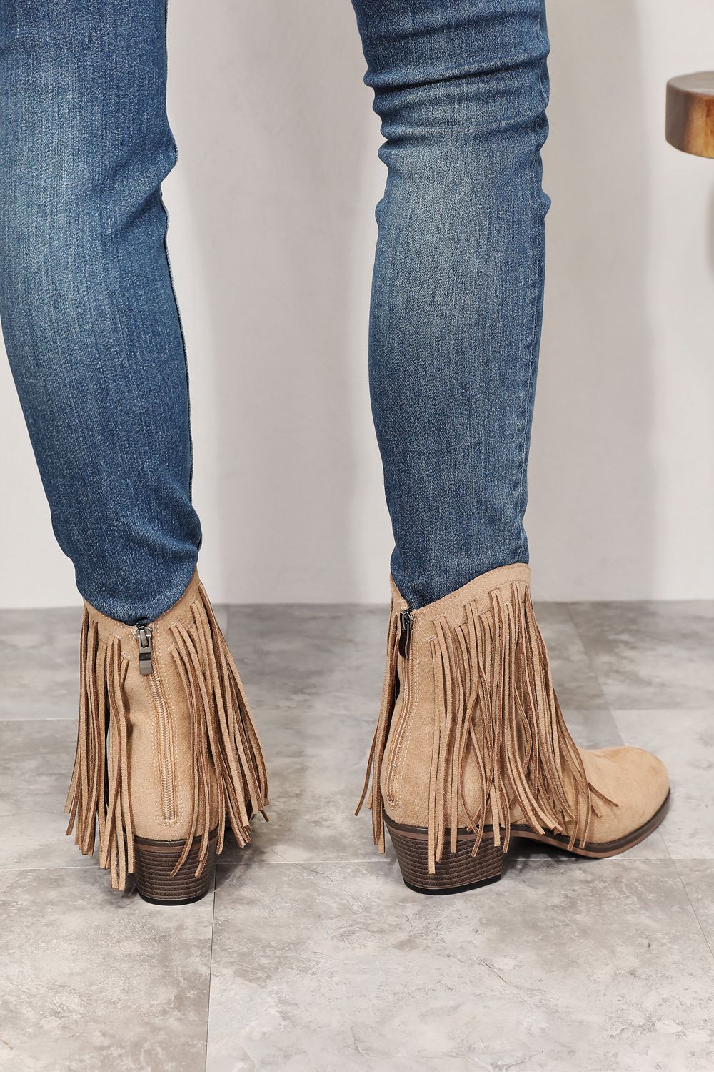 Western Fusion Fringe Ankle Boots